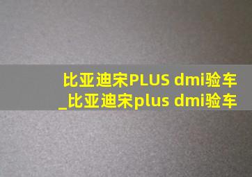 比亚迪宋PLUS dmi验车_比亚迪宋plus dmi验车